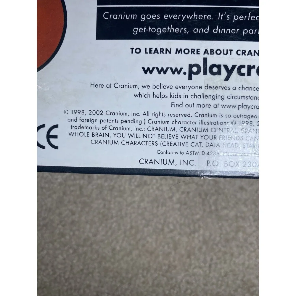 Vintage Cranium Board Game 1998 2002 Edition Family Party Game